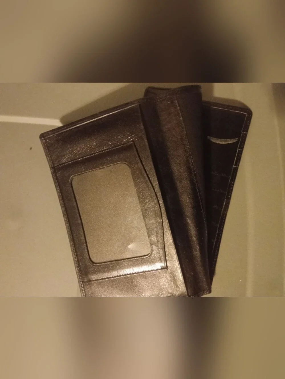 Genuine Black Leather Men's Passport Holder Wallet